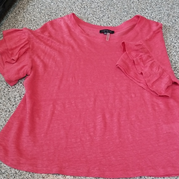 1. State Linen Top Ruffled Short Sleeves XS  C008 - Picture 4 of 7